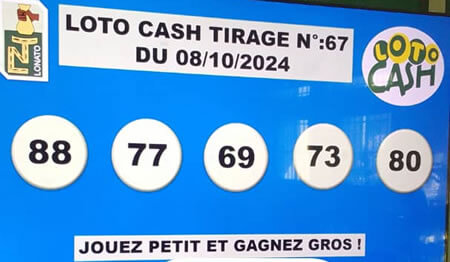 Résultats du loto Cash tirage 67