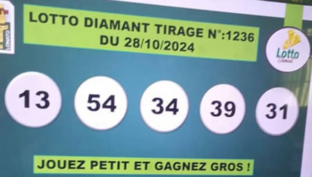 Résultats du loto Diamant tirage 1236