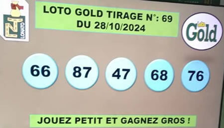 Résultats Loto Gold tirage 69