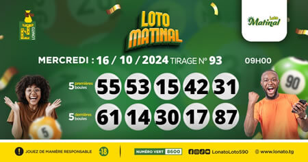 Résultats du loto Matinal tirage 93