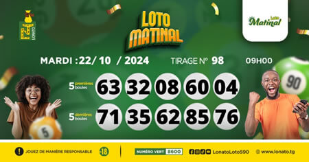 Résultats du loto Matinal tirage 98