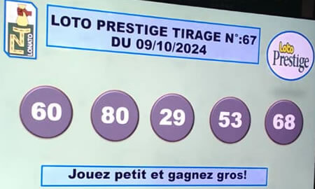 Résultats du loto PRESTIGE tirage 67