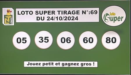 Résultats du loto Super tirage 69