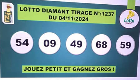 Résultats du loto Diamant tirage 1237