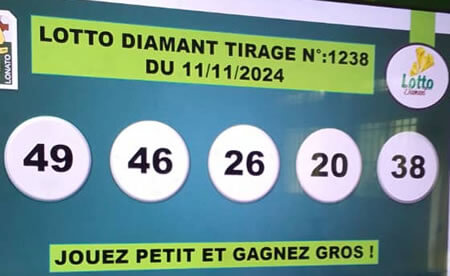 Résultats du loto Diamant tirage 1238