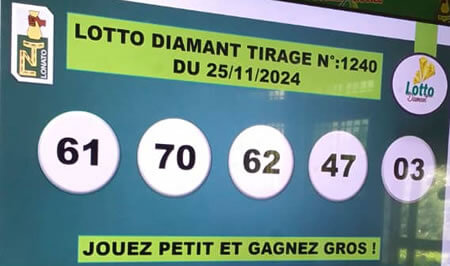 Résultats du loto Diamant tirage 1240