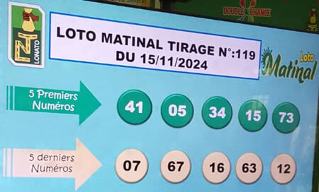 Résultats du loto Matinal tirage 119