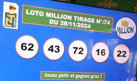 Résultats du loto Million tirage 74