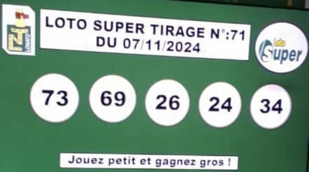 Résultats du loto Super tirage 71