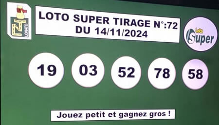 Résultats du loto Super tirage 72