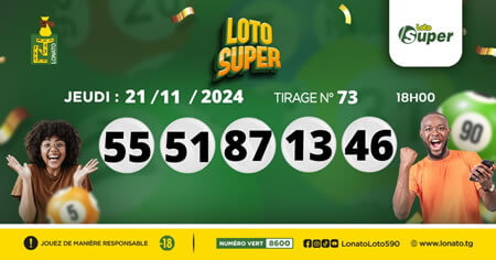 Résultats du loto Super tirage 73