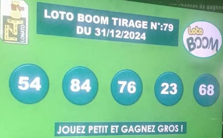 Résultats du loto BOOM tirage 79