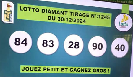 Résultats du loto Diamant tirage 1245