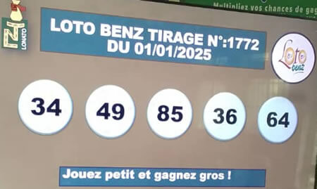 Résultats du loto BENZ tirage 1772