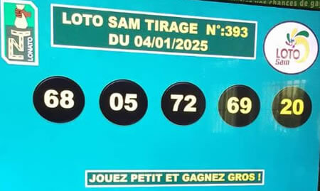 Résultats du loto SAM tirage 393