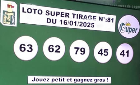 Résultats du loto Super tirage 81