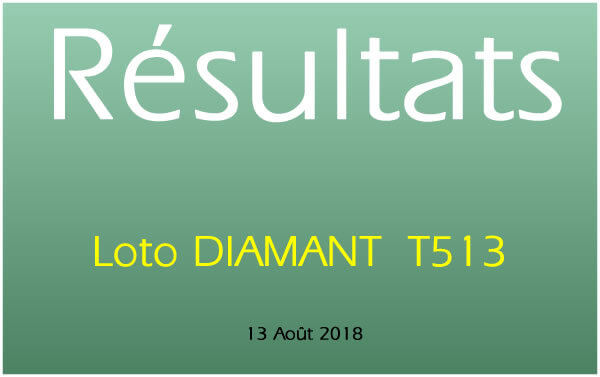 Résultat Lotto DIAMANT T513